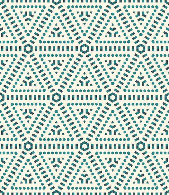 Vector striped triangle, rhombus, hexagon , dot seamless pattern. linear geometric background.