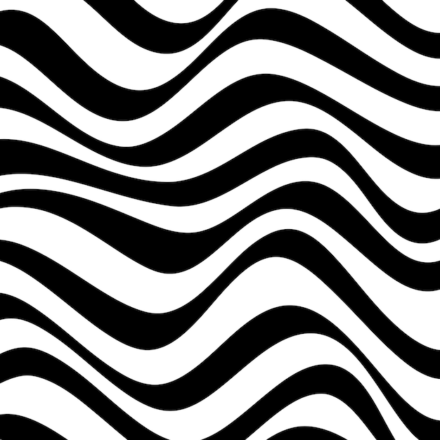 Vector striped wave pattern linear abstract zebra background