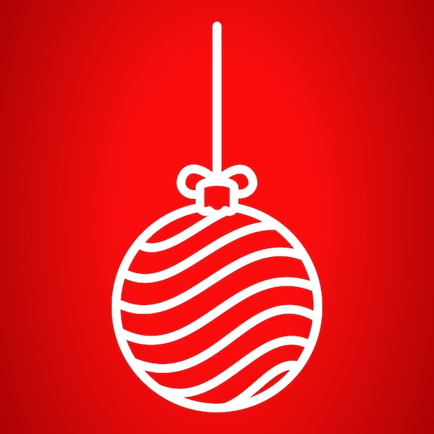 Striped xmas tree ball icon Outline striped xmas tree ball vector icon for web design