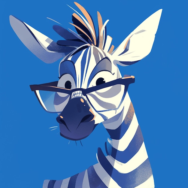 Vector a striped zebra courier cartoon style