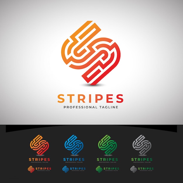 Stripes abstract s letter logo