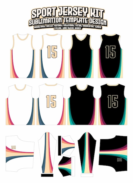 Stripes Simple Jersey Design Sportswear Layout Template