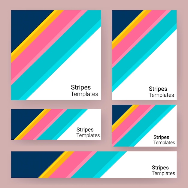 Vector stripes template color rainbow for business banner print