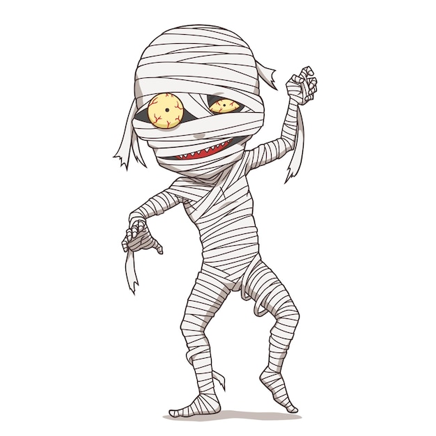 Vector stripfiguur van mummie