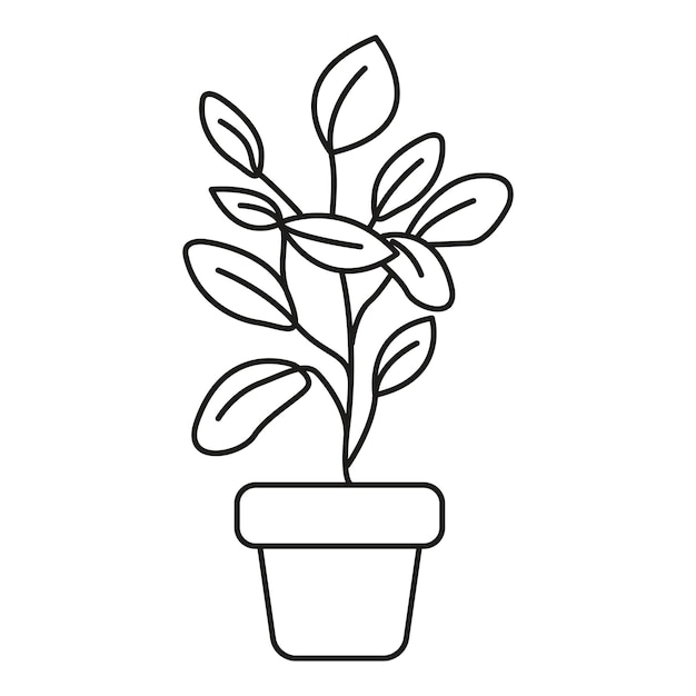 Stroke vector homeplant in pot