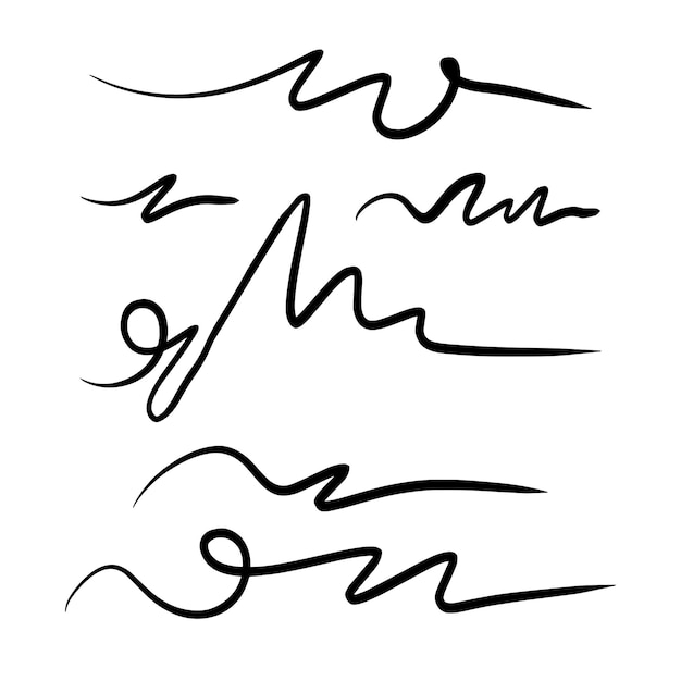 Vector strokes underlines highlighter marker strokes wave brush marks