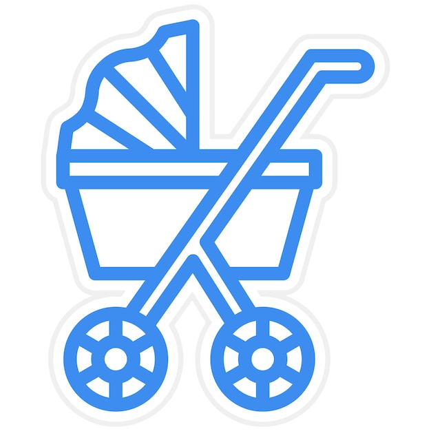 Vector stroller icon style