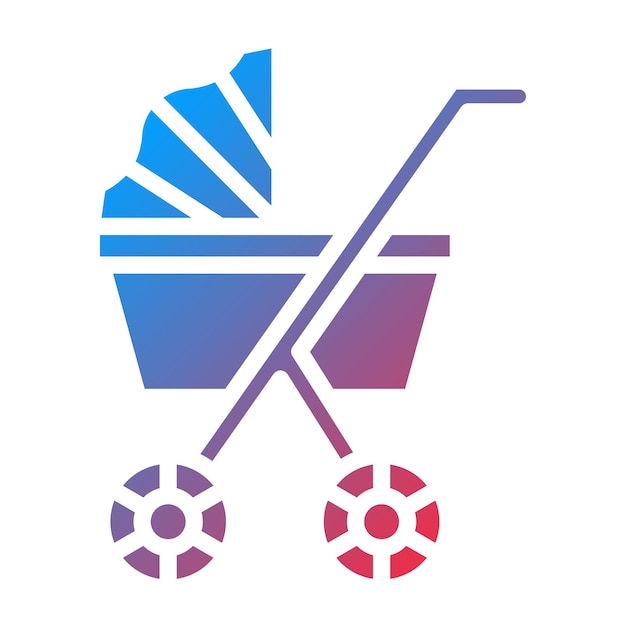 Vector stroller icon style