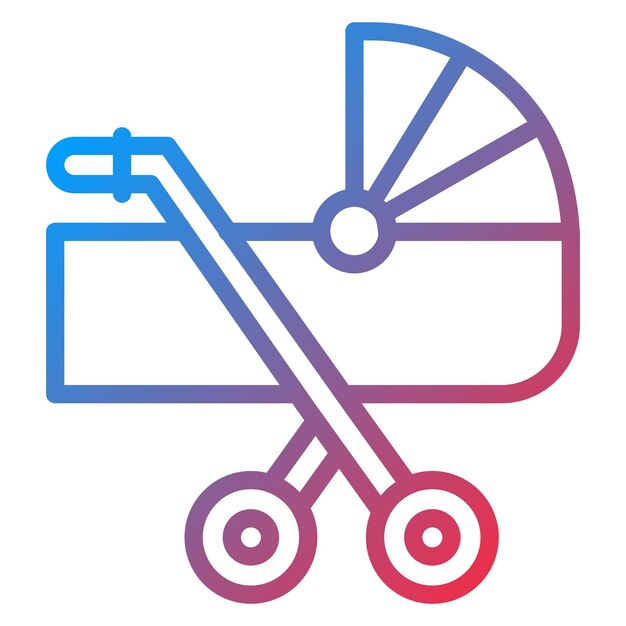 Векторное изображение значка коляски может быть использовано для детского душа
