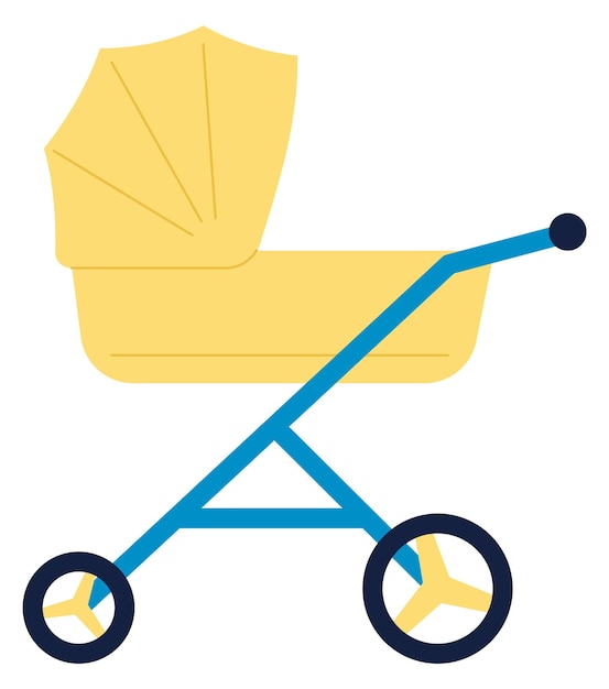 Stroller icon yellow baby carriage child pram