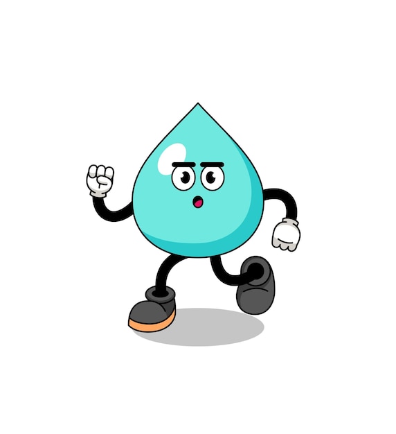 Stromend water mascotte illustratie karakterontwerp