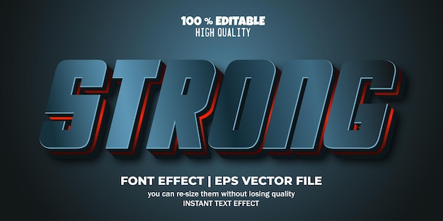 Strong 3d editable text effect