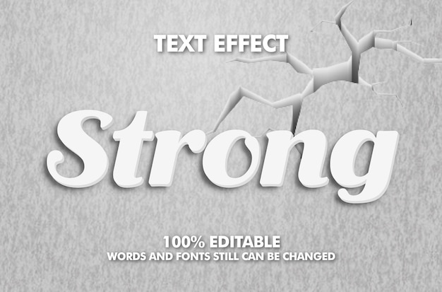 Strong 3d text effect editable realistic style