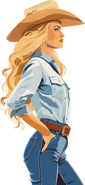 Vector strong american blonde woman