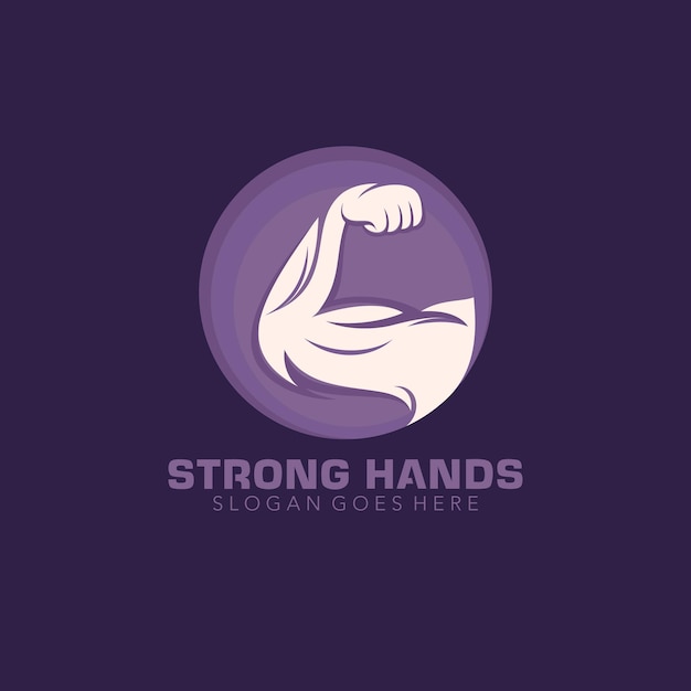 Vector strong arm muscle logo template