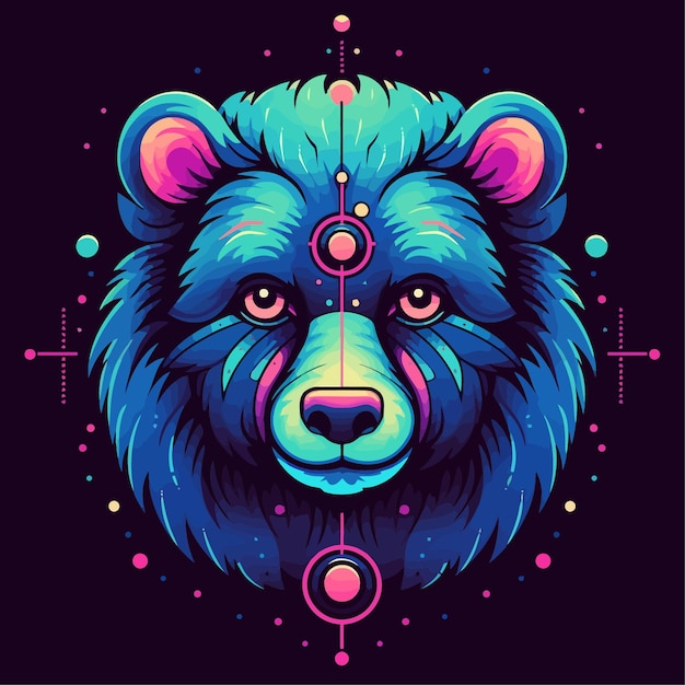 Vector strong bear illustration design