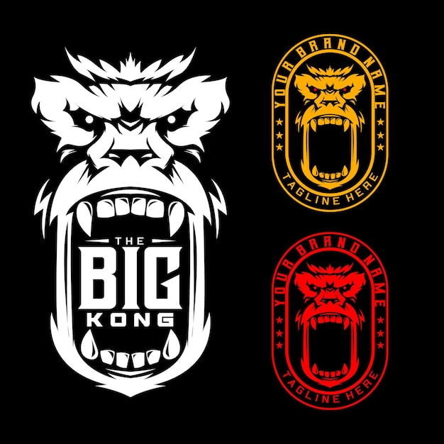 Vector strong big kong apes stamp logo