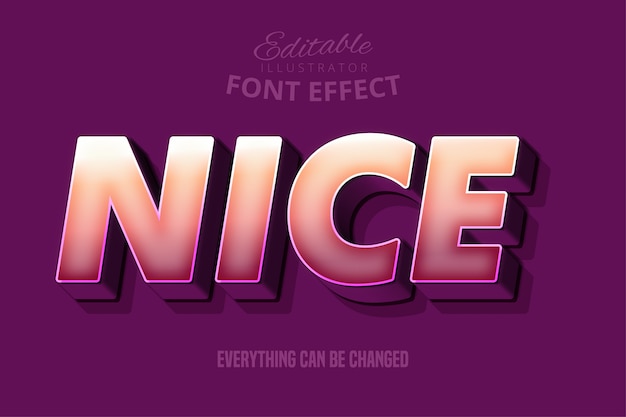 Strong bold 3d font effect, cartoon text style template