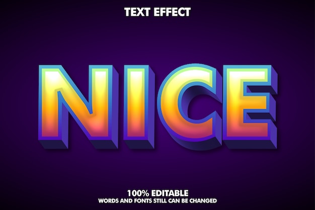 Strong bold 3D font effect, cartoon text style template