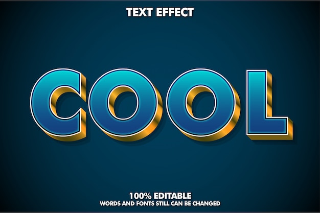 Strong bold 3d font effect with golden extrude and cool word