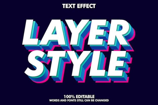 Vector strong bold 3d font effect with trendy layer style