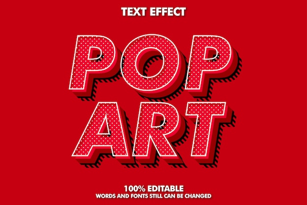 Strong bold retro pop art text effect for old style