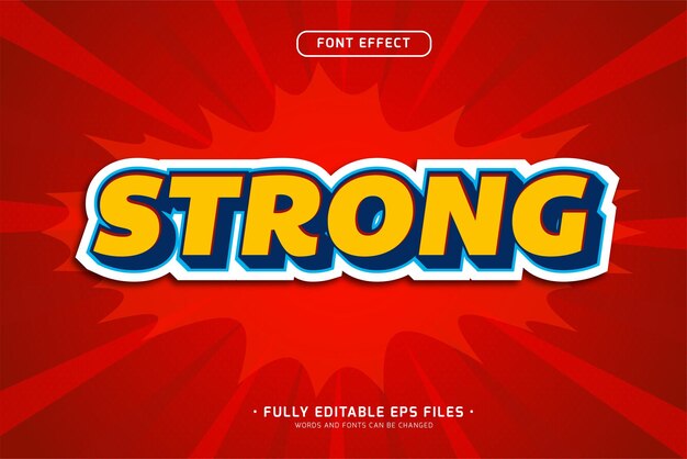 strong and bold sticker style text effect editable vector effect