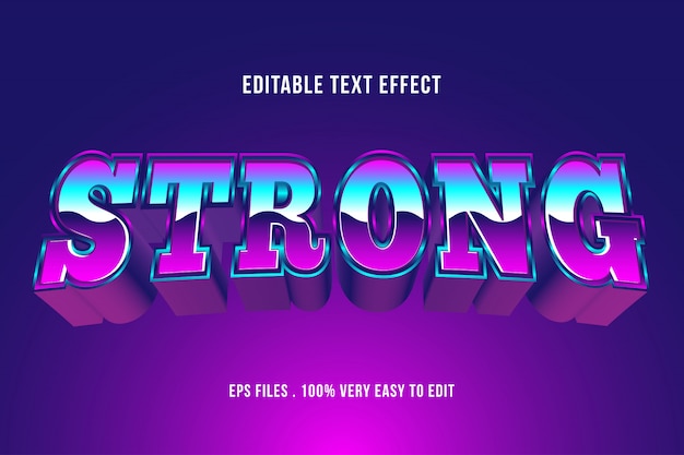 Strong bold text effect, editable text