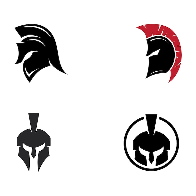 Strong and brave spartan or spartan war warrior helmet logoDesigned with template vector illustration editing