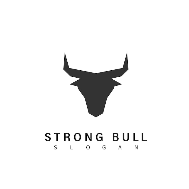 Strong bull logo design simbol