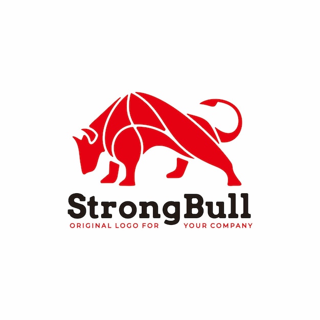 Vector strong bull logo design template for your company