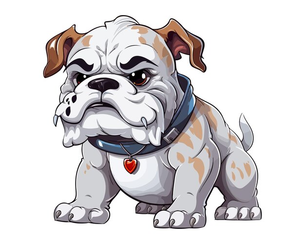 Vector strong bulldog mascot cartoon character vector illustration