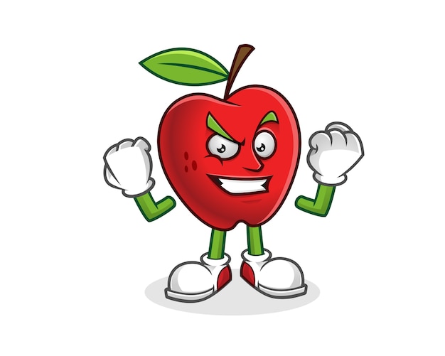 Strong and confident apple mascot