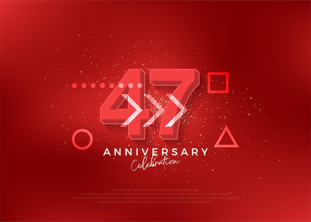 Strong design for 47th anniversary celebration with bold red color Premium vector for poster banner celebration greeting