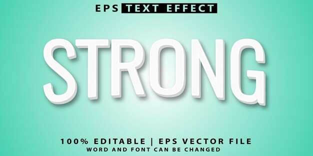 Strong editable 3D text effect in vector format