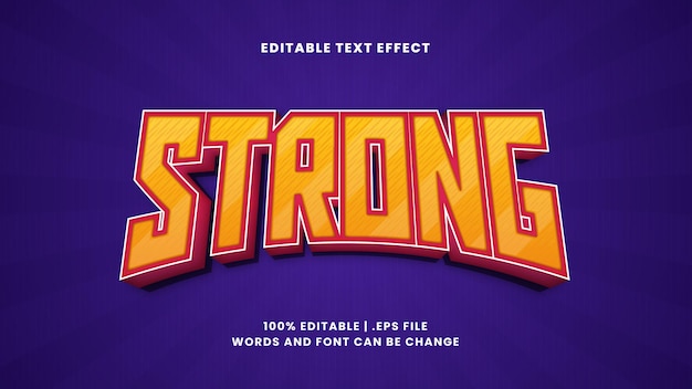 Strong editable text effect in sport and game text style