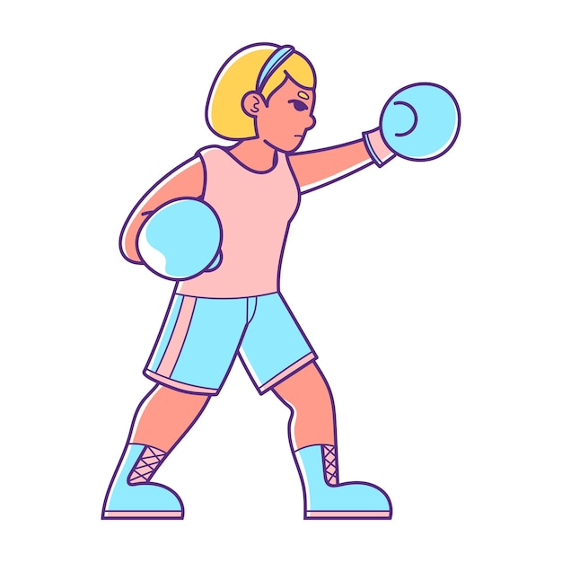 Strong female boxer in Pop Art