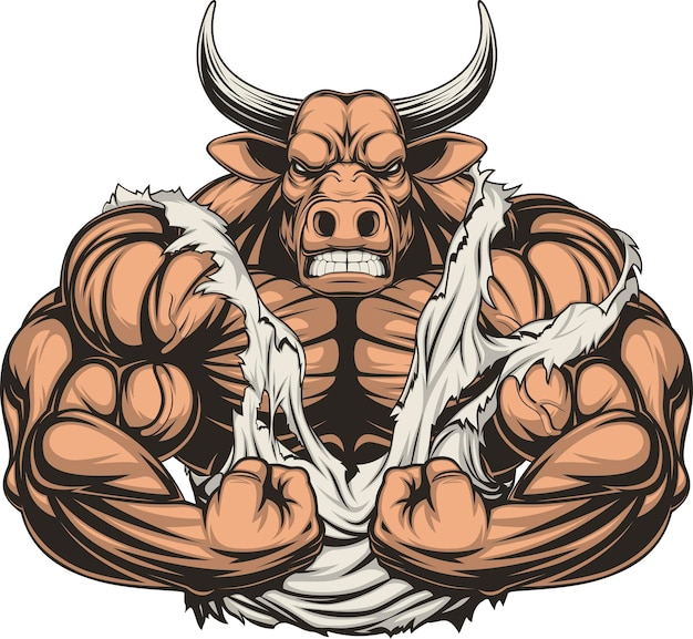 Strong ferocious bull