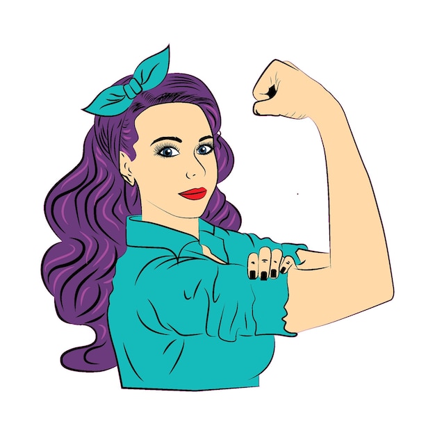 Vector strong girl female power woman rights protest feminism vector