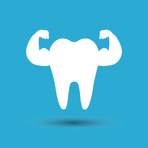 Strong healthy tooth isolated on background Vector illustration Eps 10