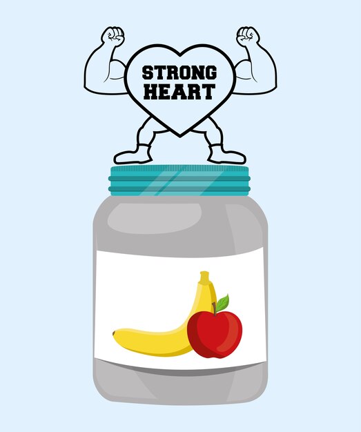 Strong heart fitness food healthy