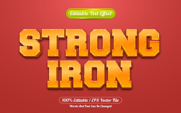 Strong iron 3d bewerkbare teksteffect spelstijl