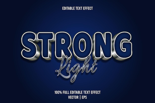 Strong light editable text effect 3 dimension emboss luxury style