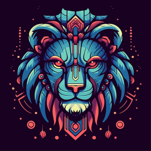 Strong lion illustration design