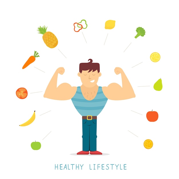 Strong Man and Healthy Lifestyle