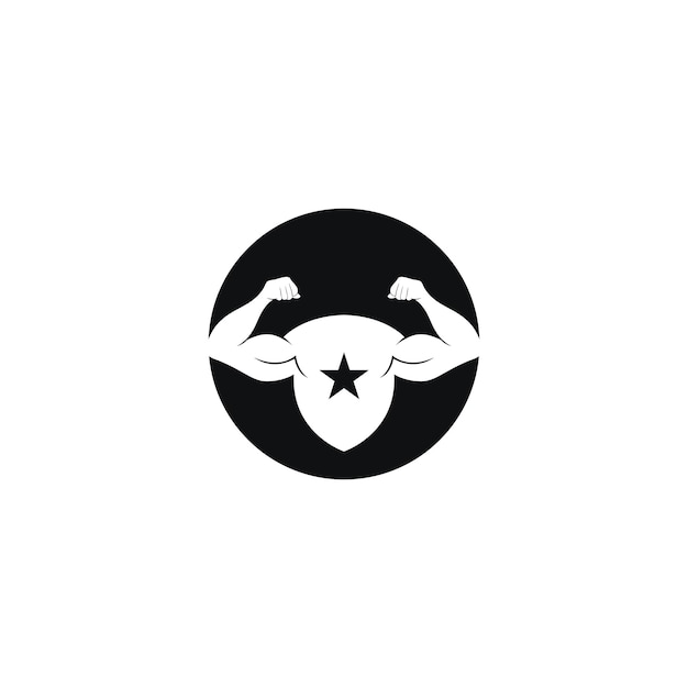 Strong man vetor icon logo for fitness centre or bodybuilder concept illustration