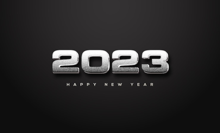 Вектор сильный и современный номер 2023 для поздравления с новым годом