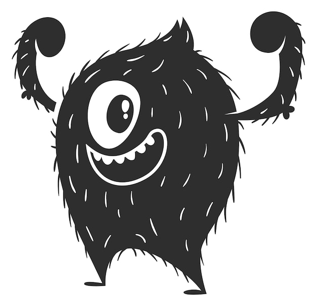 Vector strong monster funny alien creature yeti mascot