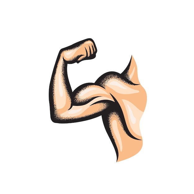 Vector strong muscular arm