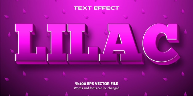 Vector strong red text editable text effect lilac